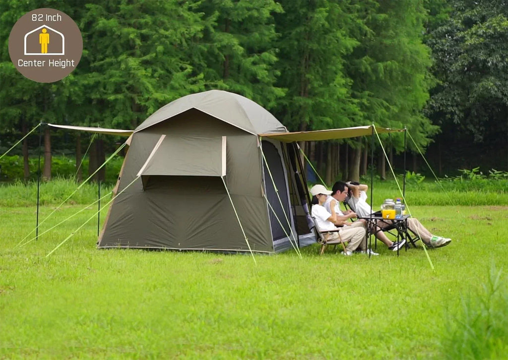 Three Bears 6-Person Tent 3000mm Waterproof Double-Layer Tent with Room Dividers