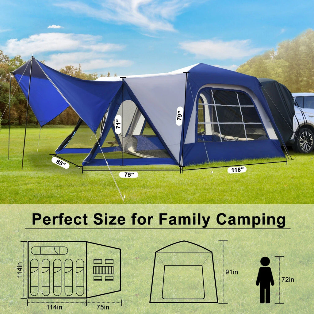 Sportz SUV Tent 10'x10' Waterproof Camping Tent with 6'x7' Screen Room Car Tent